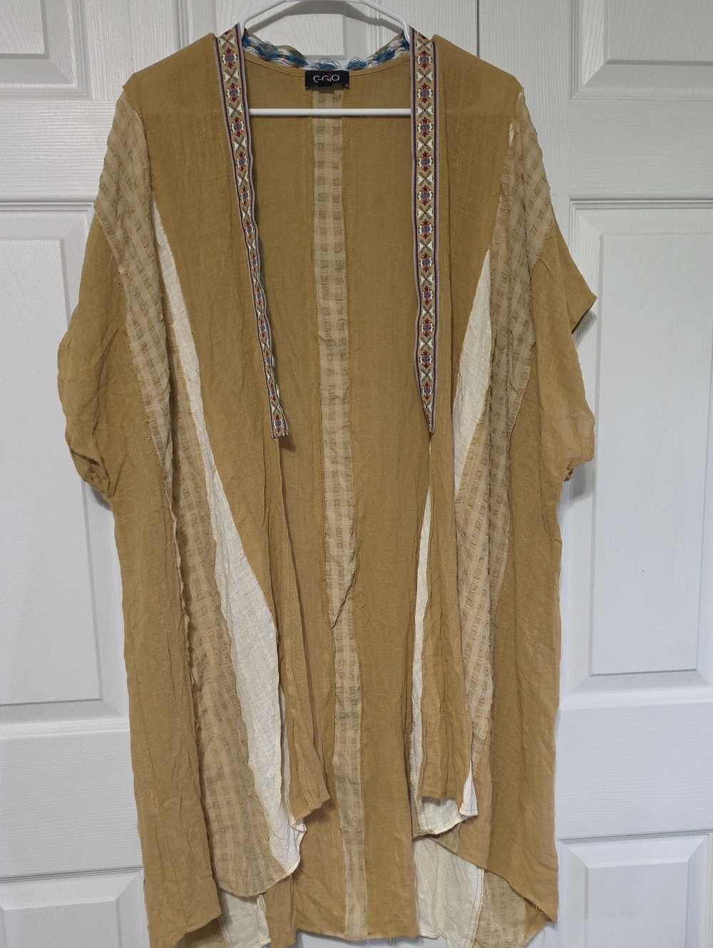 GiGiO USA Mustard Yellow Textured Kimono